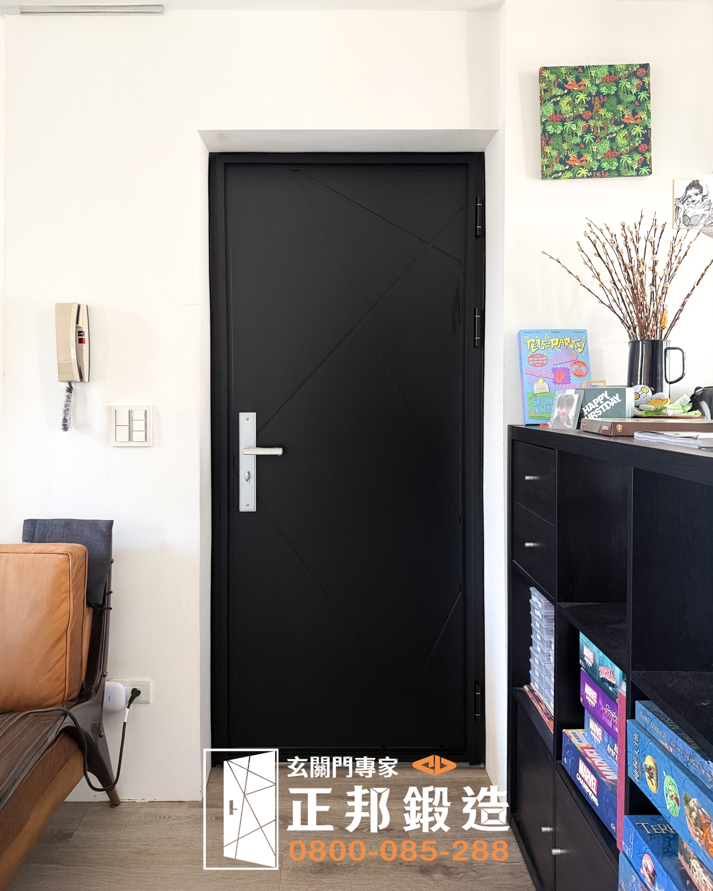 C9B-2066 台北包框(烤漆顏色FR-9622) 玄關門安裝 (1)