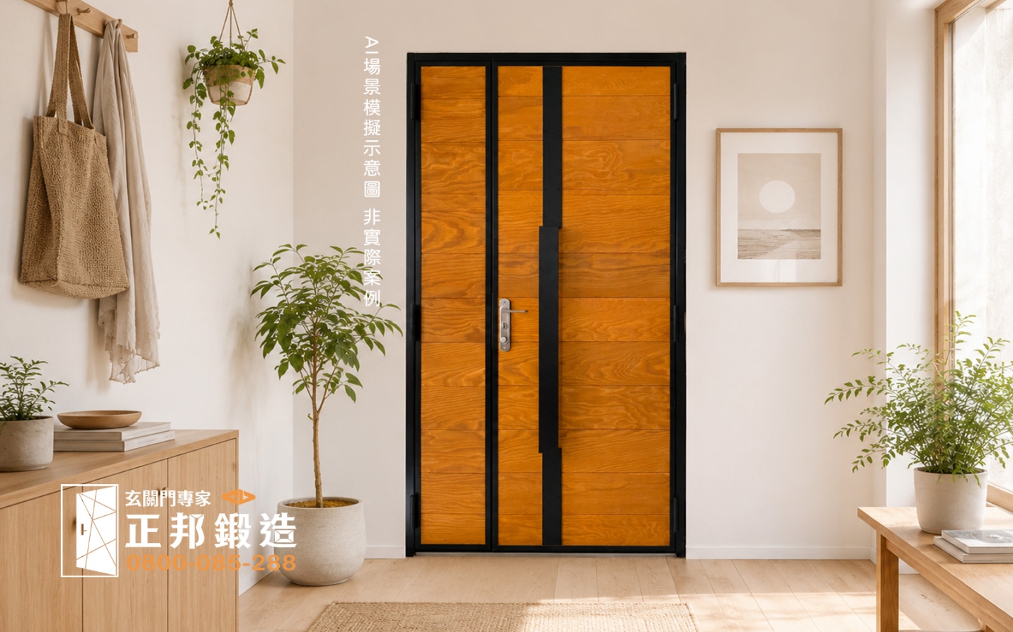 木製大門推薦｜C9B-3014木紋大門打造無印風住宅玄關空間