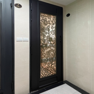 客製化雷切門花玄關門 C9B-1104