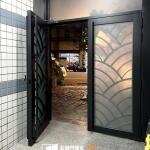 C9B-1096 (烤漆顏色FR-9622)中和包框社區雙開大門