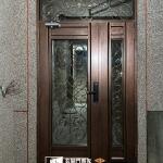 C9B-1097 (C9-144考底漆噴黑消光刷紅古銅色 蘆竹子母新做門安裝 (5)