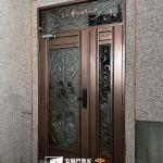 C9B-1097 (C9-144考底漆噴黑消光刷紅古銅色 蘆竹子母新做門安裝 (3)