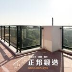C9F-1011 戶外陽台不銹鋼玻璃欄杆 (烤漆顏色FR-8677G+10光強化玻璃 (3)