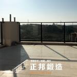 C9F-1011 戶外陽台不銹鋼玻璃欄杆 (烤漆顏色FR-8677G+10光強化玻璃 (1)