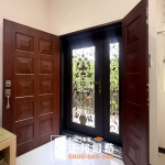 C9B-1030 (烤漆顏色FR-8679.門花3804) 龍潭換外門 包框換門 (2)