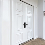 C9B-2068 台北士林豪宅白色雙開大門 烤漆色號FR-1738 (7)