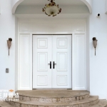 C9B-2068 台北士林豪宅白色雙開大門 烤漆色號FR-1738 (12)