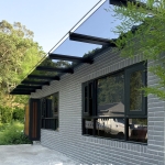 C9G-1045 (烤漆色號FR-9622M1、10灰強)新竹透天玻璃設計感雨遮 遮雨棚 (2)