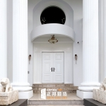 C9B-2068 台北士林豪宅白色雙開大門 烤漆色號FR-1738 (4)