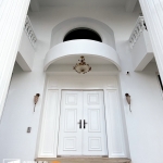 C9B-2068 台北士林豪宅白色雙開大門 烤漆色號FR-1738 (11)