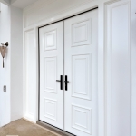 C9B-2068 台北士林豪宅白色雙開大門 烤漆色號FR-1738 (8)