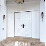 C9B-2068 台北士林豪宅白色雙開大門 烤漆色號FR-1738 (6)