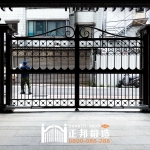 C9C-1094+大柱+欄杆(古典褐) 台北社區大門 社區中庭大門 (2)