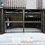 C9C-1094+大柱+欄杆(古典褐) 台北社區大門 社區中庭大門 (4)