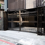 C9C-1094+大柱+欄杆(古典褐) 台北社區大門 社區中庭大門 (7)