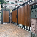 C9C-4062 不銹鋼社區大門 (FR-9637 木紋烤漆R116) 木紋烤漆更耐用 (5)
