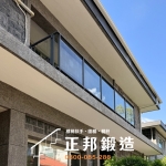 C9F-1011 玻璃欄杆安裝 開小門 (FR-2910M1、10光強上路光邊) 北投陽台護欄 (3)