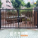 C9C-4062 不銹鋼社區大門 (FR-9637 木紋烤漆R116) 木紋烤漆更耐用 (2)