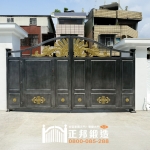 C9C-1106 雙開ST電動大門(含門中門)(酷銀色挑金3803) 台南 不銹鋼電動大門廠商 (10)