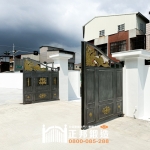 C9C-1106 雙開ST電動大門(含門中門)(酷銀色挑金3803) 台南 不銹鋼電動大門廠商 (12)