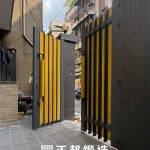 C9C-4009 (FR-2910M1+木紋烤漆R26台北北投不銹鋼 庭院大門 (3)