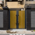 C9C-4009 (FR-2910M1+木紋烤漆R26台北北投不銹鋼 庭院大門 (2)