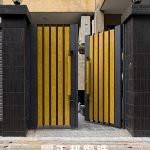 C9C-4009 (FR-2910M1+木紋烤漆R26台北北投不銹鋼 庭院大門 (5)