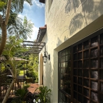 古典鍛造遮雨棚C9G-1028(古典褐)(3mm透明平板PC板) 安裝於歐式建築門廊