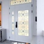 C9B-1027子母含開天(FR-1738) 嘉義白色玄關門安裝 (3)