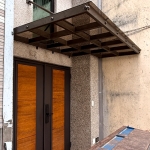 C9G-1029(古典褐)玻璃(10mm強化茶色玻璃5片) 龍潭雨遮安裝 (2)