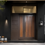 裝修設計參考：正邦鍛造-公寓信箱大門翻新-現代黑白風格住宅-黑色外牆設計