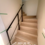 龍潭樓梯扶手推薦｜簡約造型室內樓梯扶手案例【C9E-1068／噴漆消光黑】